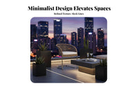 4 Pieces 4-Piece Rope Weave Patio Set Nordic Design Outdoor Furnishing Weather-Resistant Modern Design for Garden, Backyard