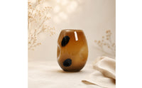 Dotted Glass Vase Wide Mouth Decor Piece Handmade for Living Room