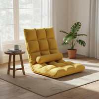 Foldable Lazy Sofa Reclines 90-180 Degrees Single Person Floor Recliner Ergonomic Design Adjustable Backrest Floor Chair for Teens, Dorm Room, Bedroom