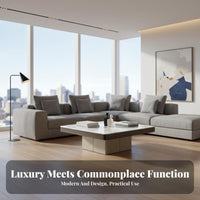 2 Pieces Italian Aesthetic Nesting Table Set Marble Pattern Square Combination Tables Luxury Design Living Room Furniture Space-Saving for Interior Designers, Homeowners, Apartment Dwellers, Small Areas, Lounge Area