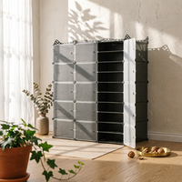 Modular Shoe Cabinet Multi-Layer Dustproof Shoe Cabinet Translucent Front Panels