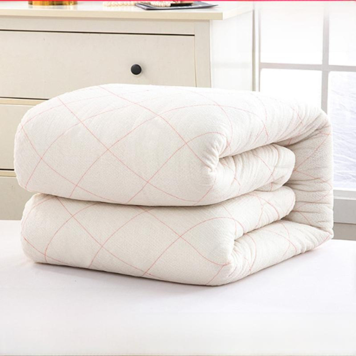Cotton Quilted Mattress Pad, Foldable Blanket, Dorm Bedding