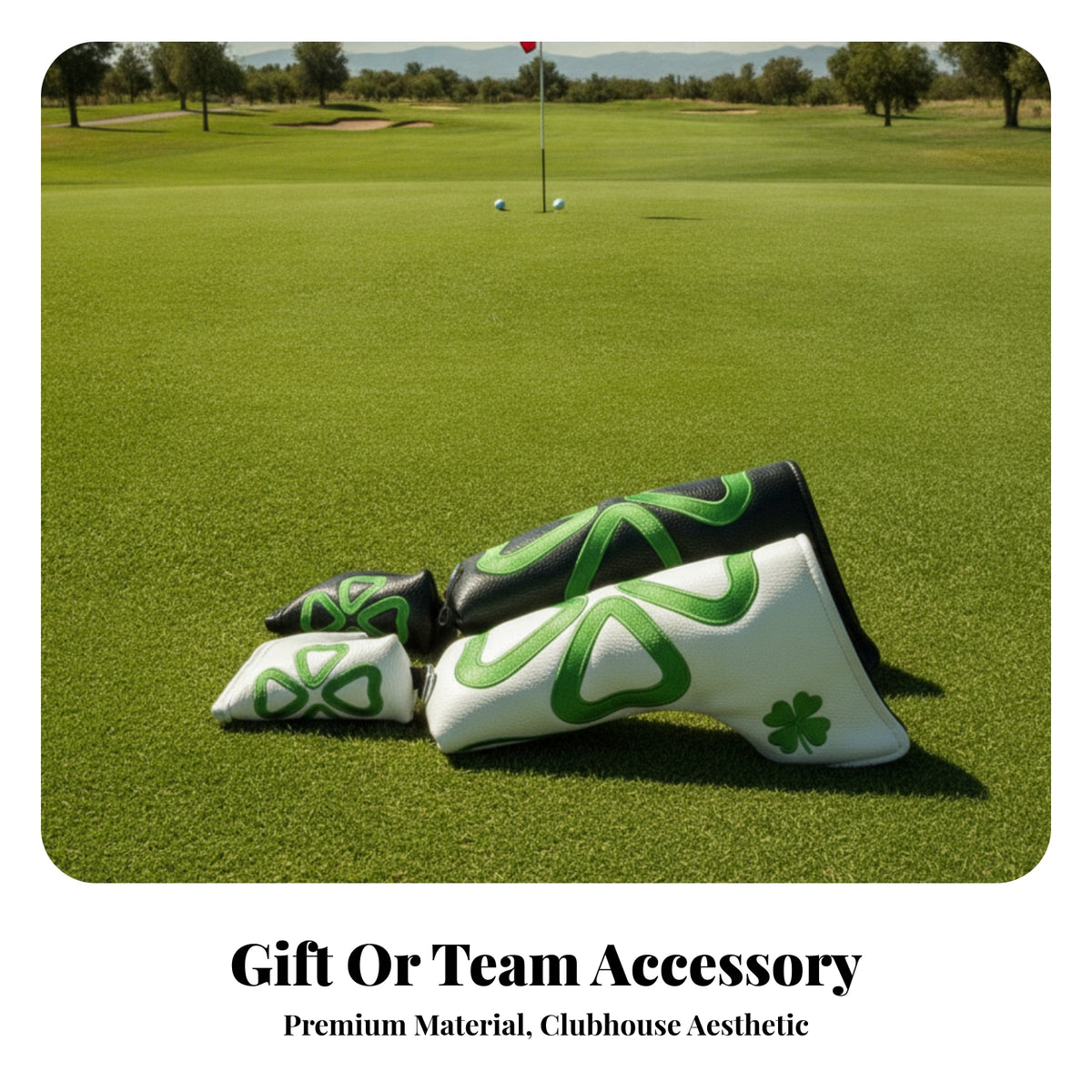 Soft Golf Club Head Cover | Decorative Stitched Trim, Padded guarding Interior, Golf Headcover with good luck symbol Design