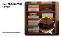 5-Tier Mobile Bookcase Multi-Layer Storage Mobile Shelving Mobile Single Unit