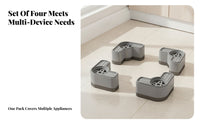 4 Pieces Non-Slip Washer Foot Pad Raised Washing Machine Foot Riser L-Shaped Washer Leveling Pad Ribbed