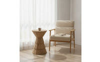 Wooden Side Table Rustic Furniture Compact for Living Room