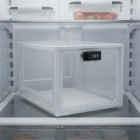 Combination Lock Box Safe Lockable Storage Box Clear Lockable Storage Bin Large Capacity Refrigerator Food Safe for Office