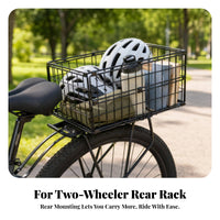 Foldable Rear Basket Screw Mount Metal Wire Bike Basket