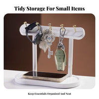 Solid Wood Entryway Key Holder Multi-Functional Key Rack with Tray Elegant Design for Office