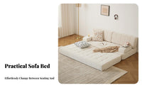 Foldable transformable Block Couch two-wayUse interchangeable Sofa Space-Saving Living Room Furniture Cream aesthetic for Apartment Dwellers, Families, Students, Home Office