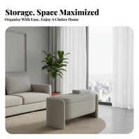 Lidded Shoe Changing Stool High-Resilience Foam Pad Upholstered Storage Ottoman Sturdy Construction Sturdy Wood Frame