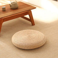 Japanese Straw Woven Thick Cushion for Tea Ceremony, Meditation, Worship, Tatami Mat, Window Seat