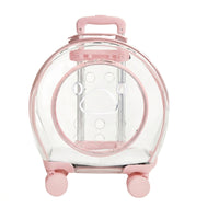 Rolling Pet Carrier Transparent Pet Carrier with Wheels Ventilated for Small Dogs, Outings