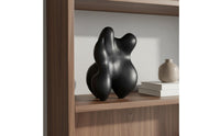 Black Abstract Sculpture Luxury Accent Biomorphic Art Figurine Unique Design
