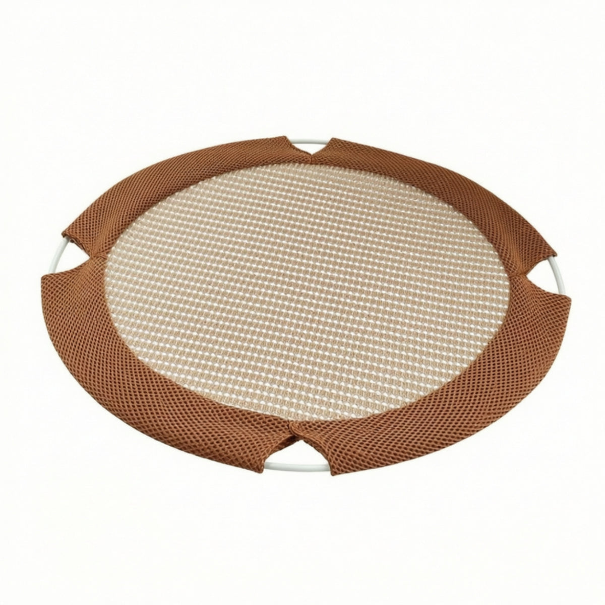 Round Cat Pad with Notches Long-Lasting Woven Cat Mat Pet Accessory Breathable Reversible for Cats, Indoor