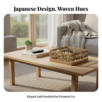 Woven Basket with Handles Handwoven Household Storage multi-functional for Bedroom