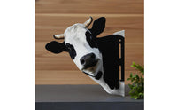 Peeping Cow Yard Stake Iron Outdoor Ornament Easy to Install