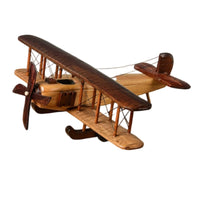 Wooden Biplane Model Nostalgic Wooden Airplane Ornament Unique for Office Desk