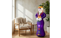 Skeleton with Floral Headwear Outdoor Inflatable Skeletal Woman Halloween Inflatable Skeleton Light Weight for Day of the Dead