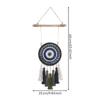 Woven Wall Art with Beads Bohemian Boho Wall Hanging with Wood Rod Lightweight Tapestry for Bedroom, Entryway