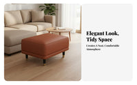 Square Upholstered Footstool Hardwood Wood Legs Upholstered Cube Stool Multi-Functional small-sized Size for Homeowners