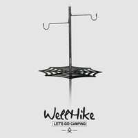 WELLHIKE Outdoor Double Head Lamp Stand, Portable Metal 1/4 Interface, Adjustable Length for Camping Table