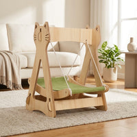 Cat Swing Hammock Basket with Tassels, One-Hanger Hanging Toy and Rocking Chair for Indoor Cats, Multi-Scene Use for Feline Boredom Relief