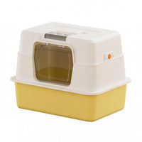 Oversized Litter Box White Hood Animal Toilet Included Scoop