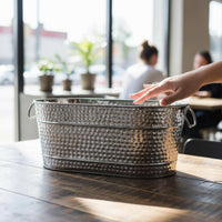 Galvanized Metal Ice Container Easy to Clean Galvanized Ice Container Carry