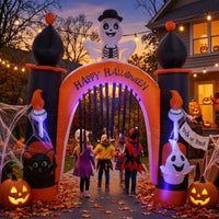Inflatable Arch with Skeleton Inflate Inflatable Arch Halloween Archway Spooky Archway with Skeleton Outdoor for Homeowners
