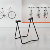 Space-Saving Floor Bike Stand with Adjustable Arms Non-Slip Two-Wheeler Parking Stand Slim Design Freestanding Two-Wheeler Parking Rack Multi-Function for Garage