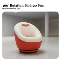 Rotating Flower-Shaped Seat 360-Degree Rotation Round Molded Armchair Lightweight Corduroy Upholstery for Children, Playroom