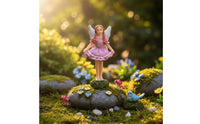 Fairy with a Lifting Skirt Figurine Fairytale Design Miniature Figure Hand-Painted Details for Desktop