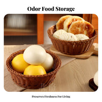 Round Woven Basket Versatile Imitation Wicker Basket Easy to Clean for Families