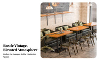 Retro Design Factory-inspired Loveseat and Table long-lasting Frame Restaurant Seating Cafe Booth Set for Bar Owners, Pub, Bistro, Lounge