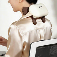 Rechargeable Neck and Shoulder Massager Cordless Heated Neck Massager Portable Massage Device with Heat Compact for Office Workers, Home Relaxation, Travel