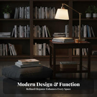 Dual-Level Square Table Minimalist Design 2-Tier Square Table Multi-Functional Sturdy and Long-Lasting for Interior Decorators
