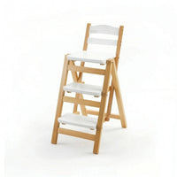 Wooden Folding Step Stool Foldable Three Step Ladder Stool Space Saving for Homeowners, Kitchen