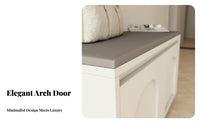 Light Luxury Design Shoe Storage Bench with Cabinet Multi-Functional Upholstered Shoe Storage Cabinet Cushisingled Seat Entryway Furniture Stable Structure for Homeowners, Apartment Dwellers, Families, Hallway, Mudroom, Living Room, Walk-in Closet