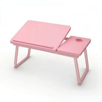 Overbed Table with Cup Holder Space-Saving Lap Desk Low-Height for Dorm Room