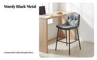 Upholstered High-Spine Stool Modern Design Counter Chair Metal Footrest Sturdy Construction for Restaurant Guests, Adults