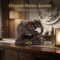 Resin Elephant Figurine, Wealth God Blessing Statue, New Chinese Style Animal Sculpture, Home Decor  - 2-7 units (per unit price)