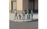 5 Pieces Assorted Poses HO Scale People Painted Resin Miniature Scene Figures for Model Railway