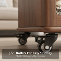 Elevating-Top Rolling Side Table Adjustable Height Mobile Storage Table Space-Saving Household Furniture for Students, Homeowners, Bedroom, Office