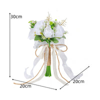 White Artificial Bouquet Elegant Bridal Bouquet Soft for Brides, Bridesmaids