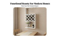 Multi-Functional Wall-Mounted Wine Rack Space-Saving Wall Mounted Wine Rack Modern Design Decorative Bottle Display Shelf Strong Load-Bearing for Entertainers, Apartment Dwellers, Homeowners, Dining Room, Restaurant, Kitchen, Man Cave