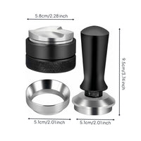 3 Pieces Espresso Distributor Tamper Set Calibrated 51mm Coffee Distributor Set Stainless Steel Espresso Accessories Kit for Home Baristas