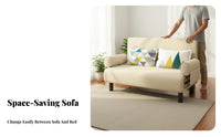 Foldable Single Folding Sofa Bed Multi-Functional Convertible Single Bed Thick Cushion Space-Saving Furniture Comfortable Cushioning for Apartment Dwellers, Guests, Students, Living Room, Bedroom, Office