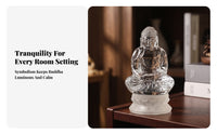 Meditative Crystal Buddha Figurine | Smooth Polished Surface, Buddha Figurine with Pedestal, for Meditation Corners