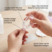 Manicure Stamping Kit with Transparent Template, Reusable Nail Design for Technicians, French Tip Decoration Set
